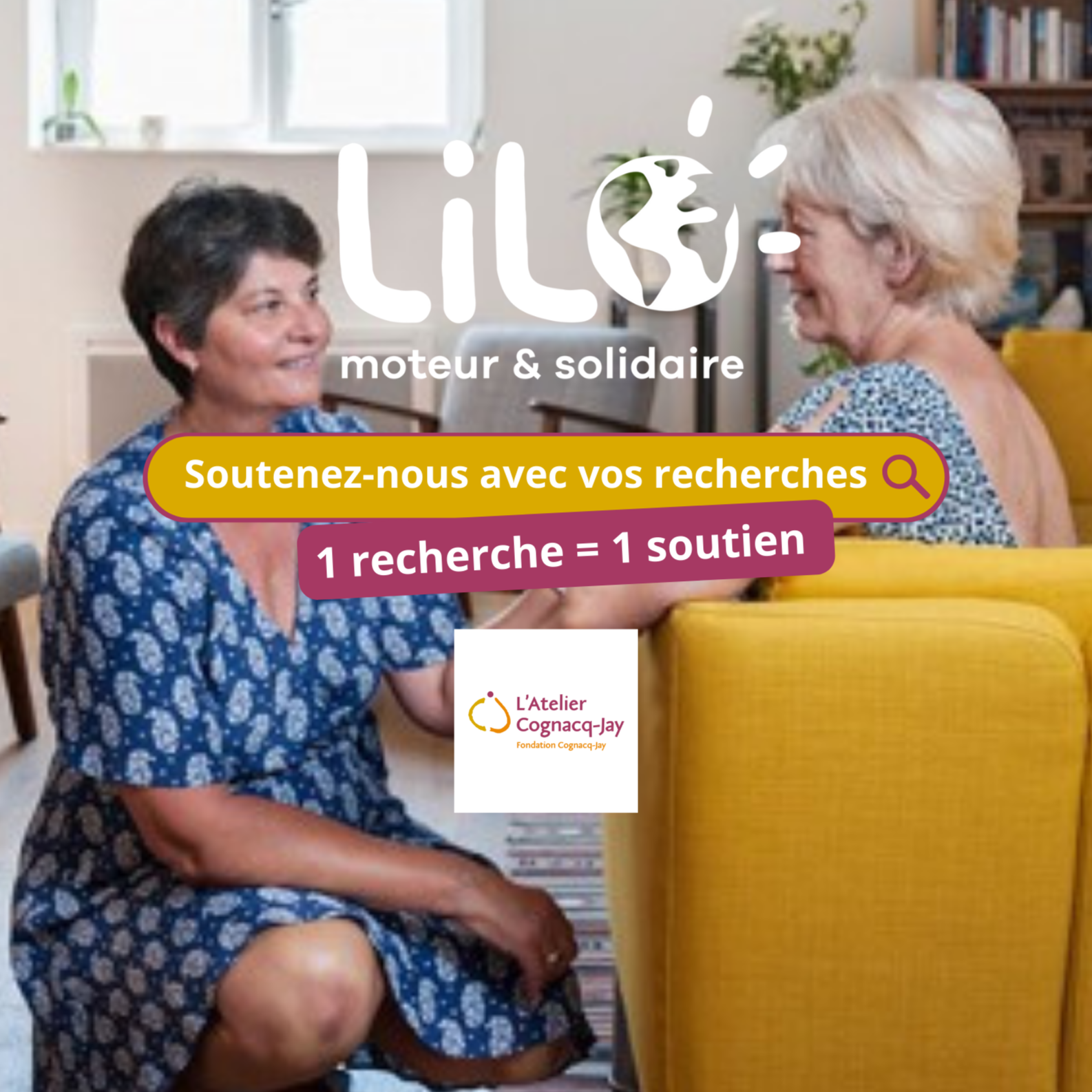 Affiche Lilo - soutenez nous avec vos recherches internet